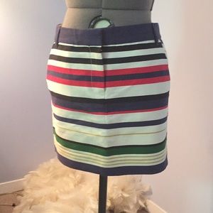 J crew striped mini skirt